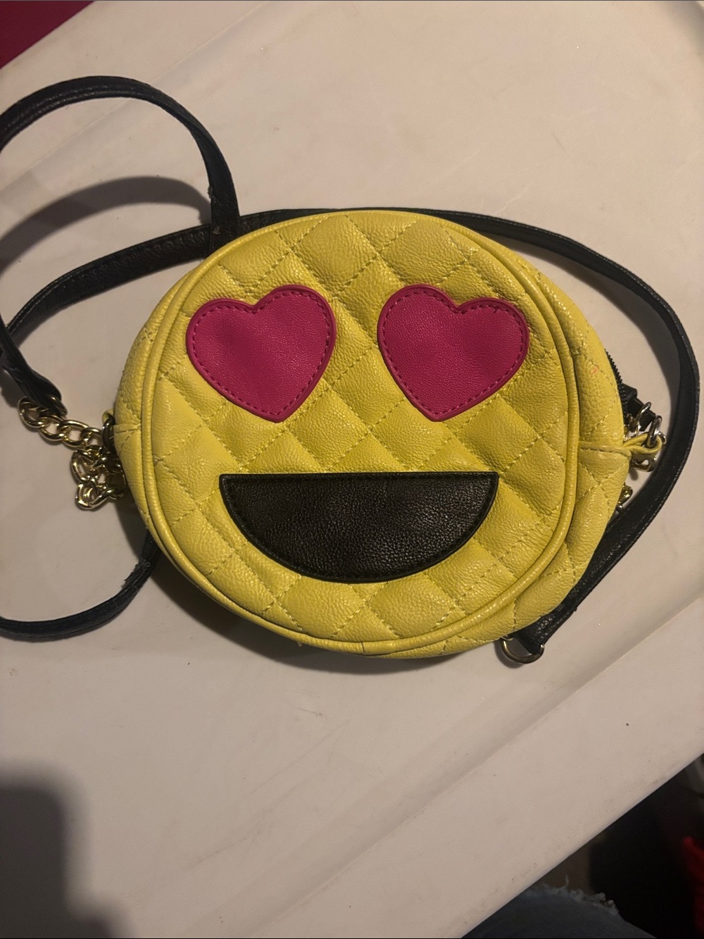 Yellow Heart-Eyes Emoji Crossbody Bag - by Betsey Johnson